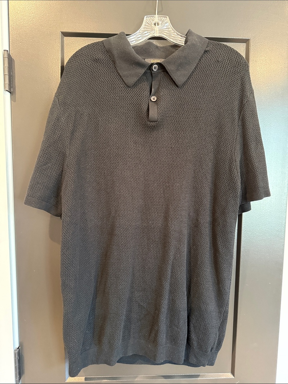 Quince Men's 100% Organic Cotton Mesh Stitch Sweater Polo
